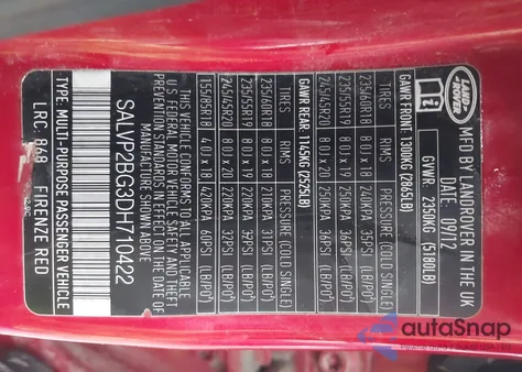 2013 Land Rover Range Rover Evoque Pure z USA, uszkodzony, nr VIN SALVP2BG3DH710422